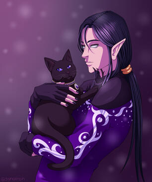 Aran & Cyll the Cat {Commission}